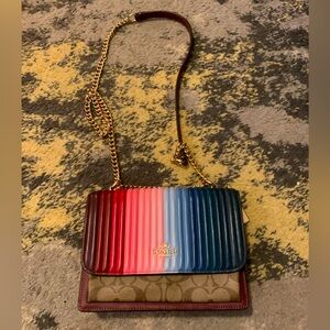 Coach Klare Quilted Linear Rainbow Leather Crossbody Purse SOLD OUT